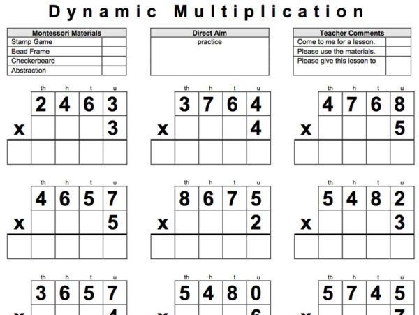 6-9 Math Computation – Isolated Problems - Montessori Made Manageable